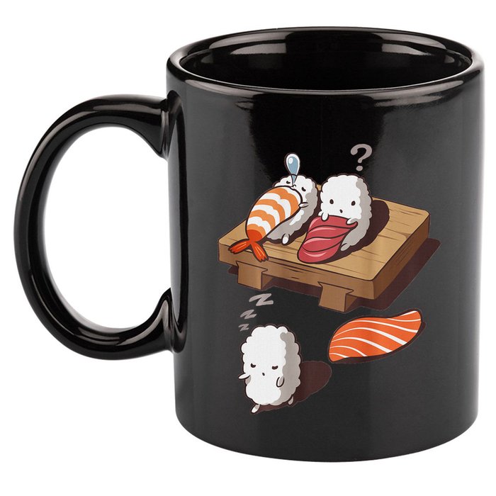 Cute And Funny Japanese Nigiri Sushi Sleepwalking 11oz C Handle Ceramic Mug