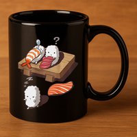 Cute And Funny Japanese Nigiri Sushi Sleepwalking 11oz C Handle Ceramic Mug