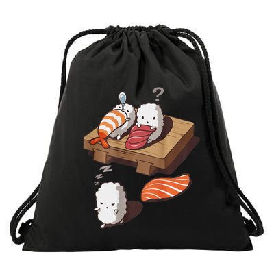 Cute And Funny Japanese Nigiri Sushi Sleepwalking Drawstring Bag