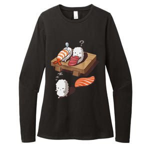 Cute And Funny Japanese Nigiri Sushi Sleepwalking Womens CVC Long Sleeve Shirt