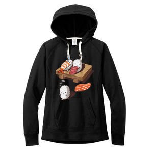 Cute And Funny Japanese Nigiri Sushi Sleepwalking Women's Fleece Hoodie