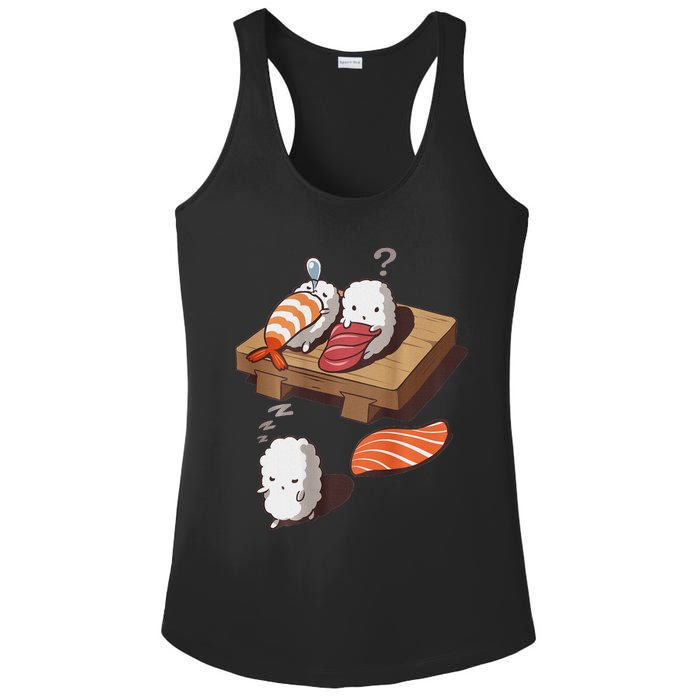 Cute And Funny Japanese Nigiri Sushi Sleepwalking Ladies PosiCharge Competitor Racerback Tank