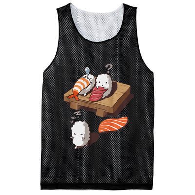 Cute And Funny Japanese Nigiri Sushi Sleepwalking Mesh Reversible Basketball Jersey Tank