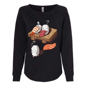 Cute And Funny Japanese Nigiri Sushi Sleepwalking Womens California Wash Sweatshirt