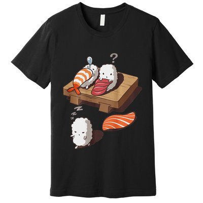 Cute And Funny Japanese Nigiri Sushi Sleepwalking Premium T-Shirt