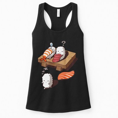 Cute And Funny Japanese Nigiri Sushi Sleepwalking Womens Tank Top