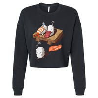 Cute And Funny Japanese Nigiri Sushi Sleepwalking Cropped Pullover Crew