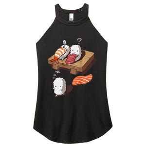 Cute And Funny Japanese Nigiri Sushi Sleepwalking Women's Perfect Tri Rocker Tank