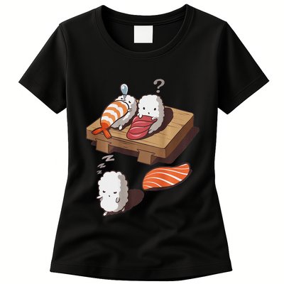 Cute And Funny Japanese Nigiri Sushi Sleepwalking Womens T-Shirt