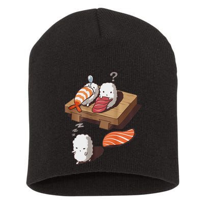 Cute And Funny Japanese Nigiri Sushi Sleepwalking Short Acrylic Beanie