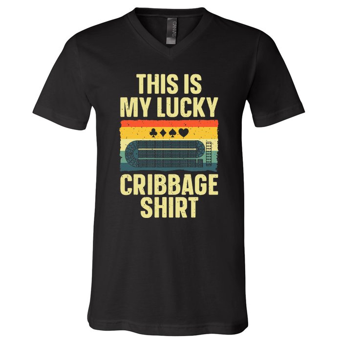 Cribbage Art For Cribbage Board Cribbage Player V-Neck T-Shirt