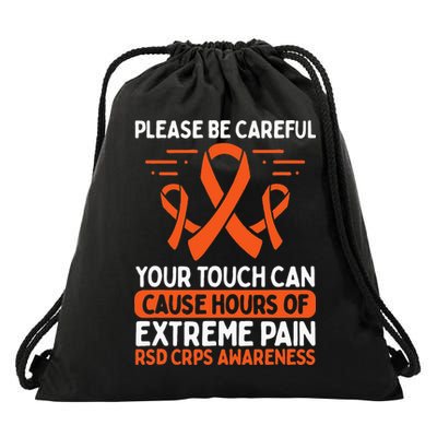 CRPS Awareness Fighter Disease RSD Warrior Orange Ribbon Drawstring Bag