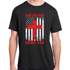 Christian American Flag One Nation Under God Funny Gift Adult ChromaSoft Performance T-Shirt