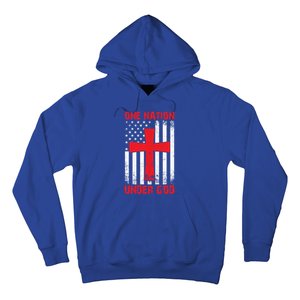 Christian American Flag One Nation Under God Funny Gift Hoodie