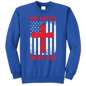 Christian American Flag One Nation Under God Funny Gift Sweatshirt