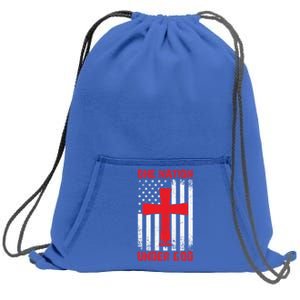 Christian American Flag One Nation Under God Funny Gift Sweatshirt Cinch Pack Bag