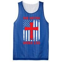 Christian American Flag One Nation Under God Funny Gift Mesh Reversible Basketball Jersey Tank