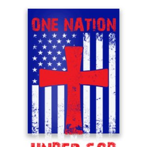 Christian American Flag One Nation Under God Funny Gift Poster