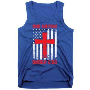 Christian American Flag One Nation Under God Funny Gift Tank Top