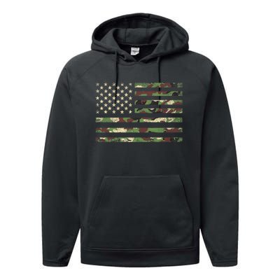 Camo American Flag Usa Military Tactical Camouflage Desert Performance Fleece Hoodie