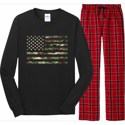 Camo American Flag Usa Military Tactical Camouflage Desert Long Sleeve Pajama Set