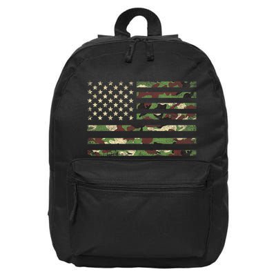 Camo American Flag Usa Military Tactical Camouflage Desert 16 in Basic Backpack