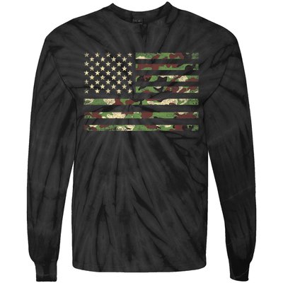 Camo American Flag Usa Military Tactical Camouflage Desert Tie-Dye Long Sleeve Shirt