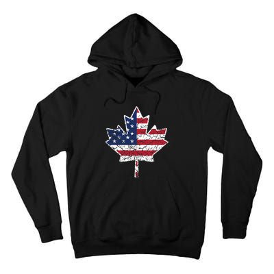 Canadian American Flag - Canada and US Flag Gift Tall Hoodie