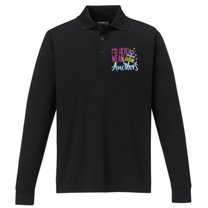 Chief Anchors For Husband Or Wife Performance Long Sleeve Polo