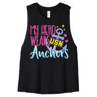 Chief Anchors For Husband Or Wife Women's Racerback Cropped Tank