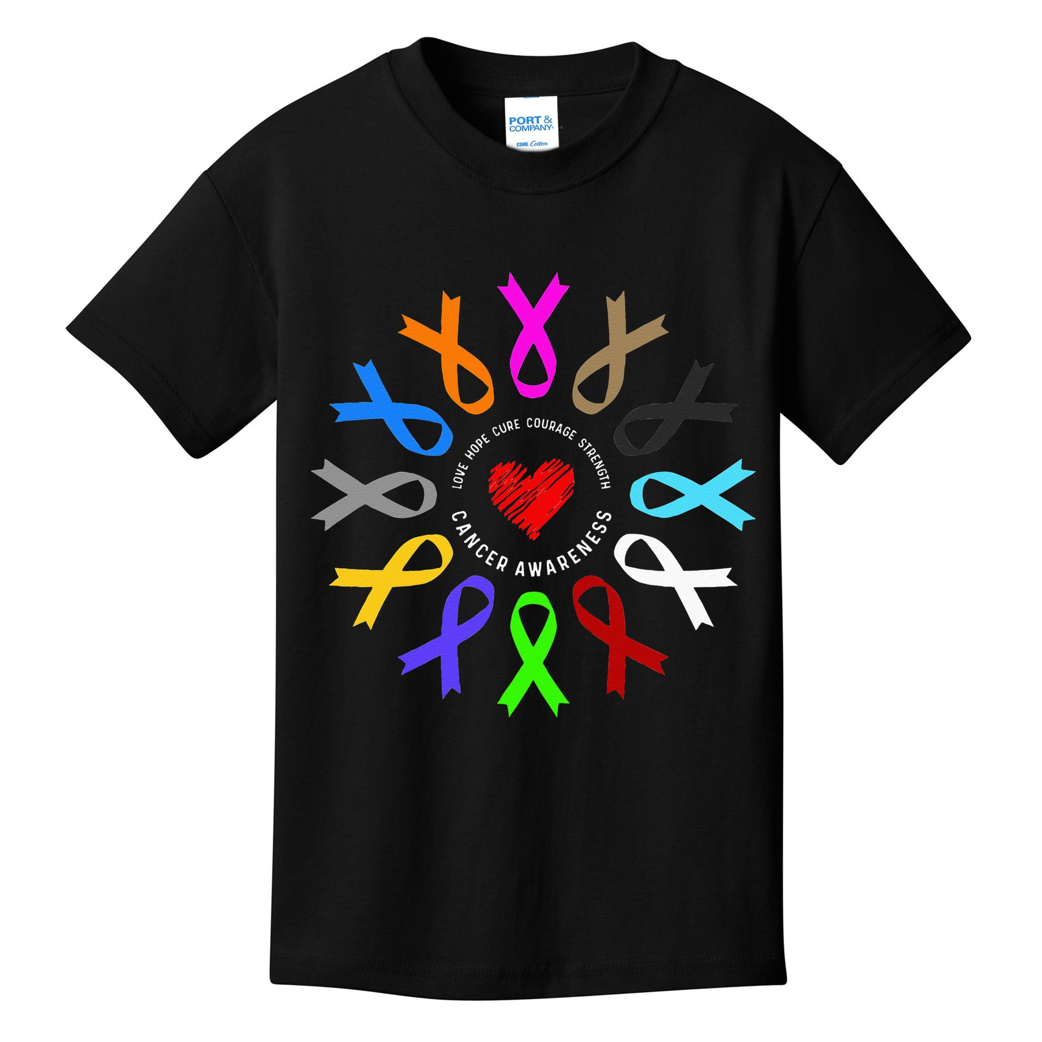 Cancer Awareness Fight Cancer Ribbon Kids T-Shirt