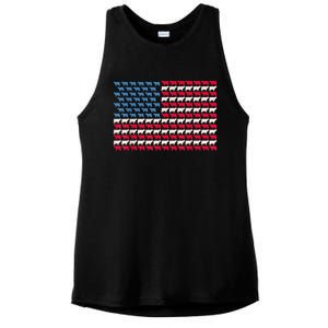 Cow American Flag Heifer Us 4th Of July Farm Cattle Usa Gift Ladies PosiCharge Tri-Blend Wicking Tank