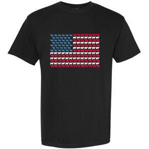 Cow American Flag Heifer Us 4th Of July Farm Cattle Usa Gift Garment-Dyed Heavyweight T-Shirt