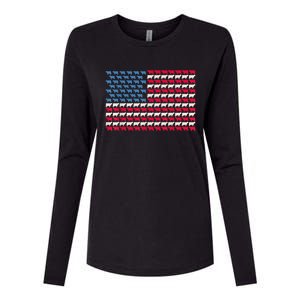 Cow American Flag Heifer Us 4th Of July Farm Cattle Usa Gift Womens Cotton Relaxed Long Sleeve T-Shirt