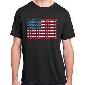 Cow American Flag Heifer Us 4th Of July Farm Cattle Usa Gift Adult ChromaSoft Performance T-Shirt