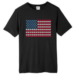 Cow American Flag Heifer Us 4th Of July Farm Cattle Usa Gift Tall Fusion ChromaSoft Performance T-Shirt