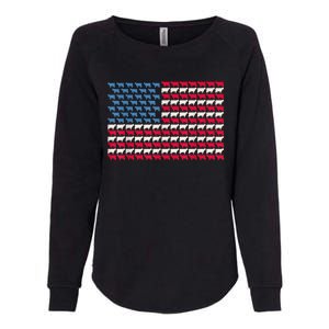 Cow American Flag Heifer Us 4th Of July Farm Cattle Usa Gift Womens California Wash Sweatshirt