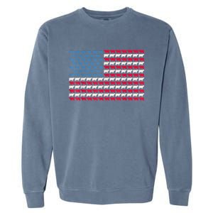 Cow American Flag Heifer Us 4th Of July Farm Cattle Usa Gift Garment-Dyed Sweatshirt