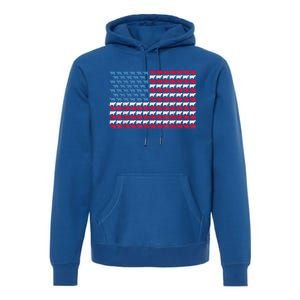 Cow American Flag Heifer Us 4th Of July Farm Cattle Usa Gift Premium Hoodie