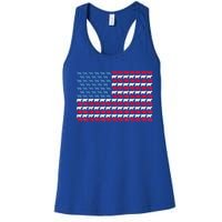 Cow American Flag Heifer Us 4th Of July Farm Cattle Usa Gift Women's Racerback Tank