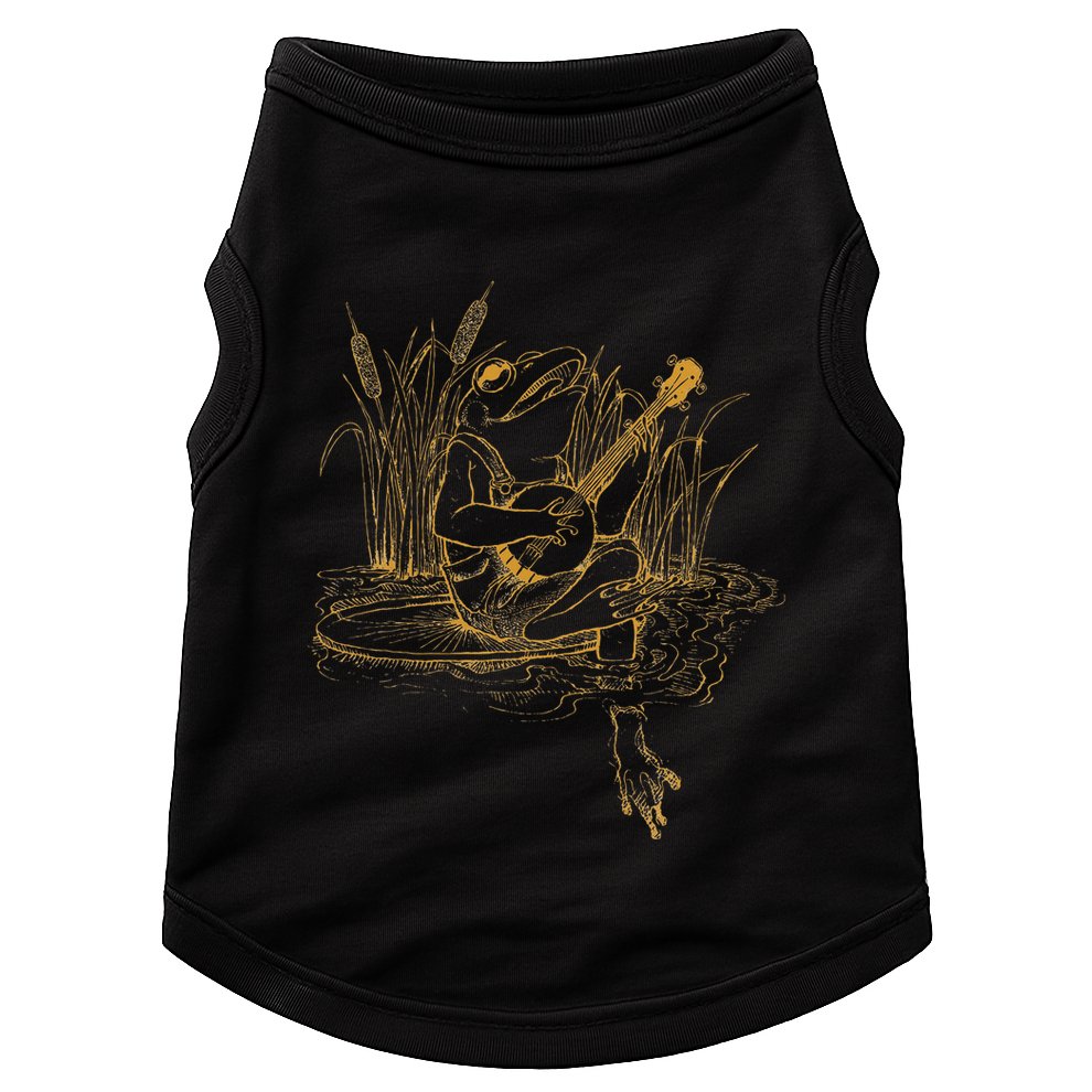 Cottagecore Aesthetic Frog Playing Banjo Cute Doggie Tank