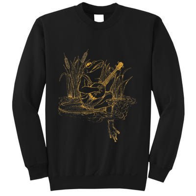 Cottagecore Aesthetic Frog Playing Banjo Cute Sweatshirt