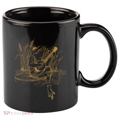 Cottagecore Aesthetic Frog Playing Banjo Cute 11oz C Handle Ceramic Mug