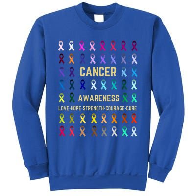 Cancer Awareness Fight Cancer In All Ribbon Color Supporter Sweatshirt