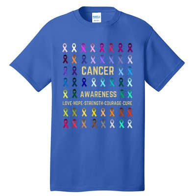 Cancer Awareness Fight Cancer In All Ribbon Color Supporter Tall T-Shirt