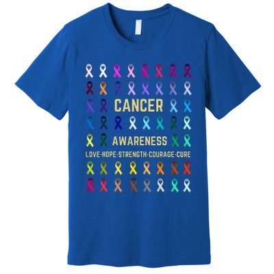 Cancer Awareness Fight Cancer In All Ribbon Color Supporter Premium T-Shirt