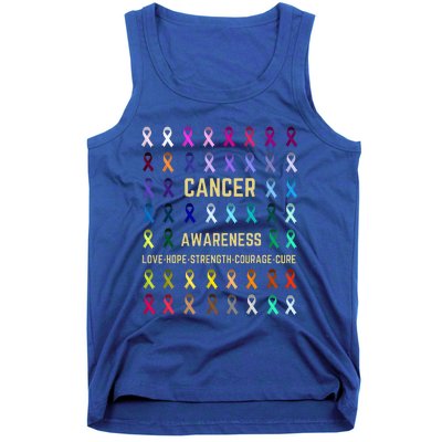 Cancer Awareness Fight Cancer In All Ribbon Color Supporter Tank Top