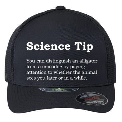 Crocodile Alligator Funny Science Tip Flexfit Unipanel Trucker Cap