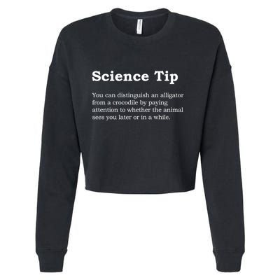 Crocodile Alligator Funny Science Tip Cropped Pullover Crew