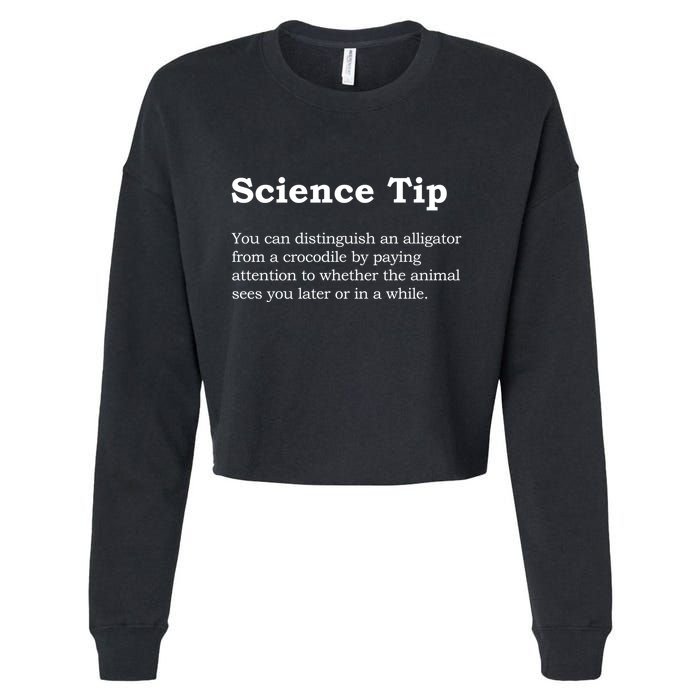 Crocodile Alligator Funny Science Tip Cropped Pullover Crew